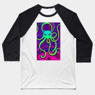 Psychedelic cat octopus Baseball T-Shirt